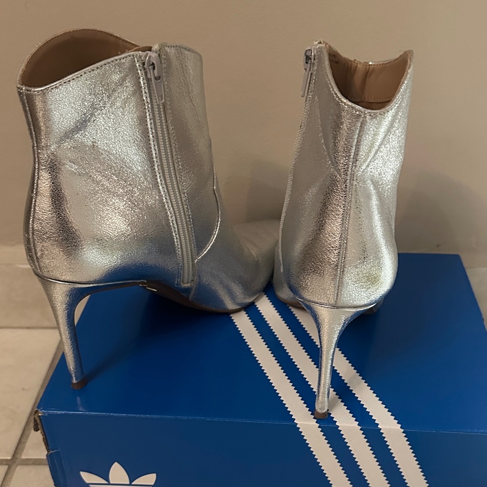 Metallic Silver Ankle Boots - image 3